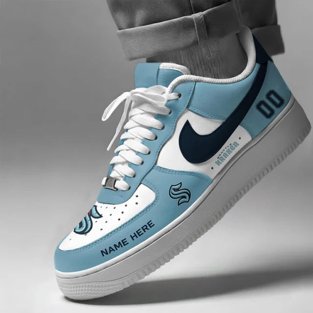 [SUPER SALE] NEW CUSTOMIZED NHL20 STK SEATTLE KRAKEN AF1 SHOES