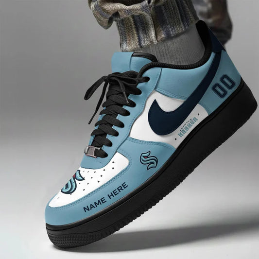 [SUPER SALE] NEW CUSTOMIZED NHL20 STK SEATTLE KRAKEN AF1 SHOES