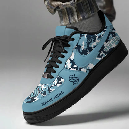 [SUPER SALE] NEW CUSTOMIZED NHL20 STK SEATTLE KRAKEN AF1 SHOES