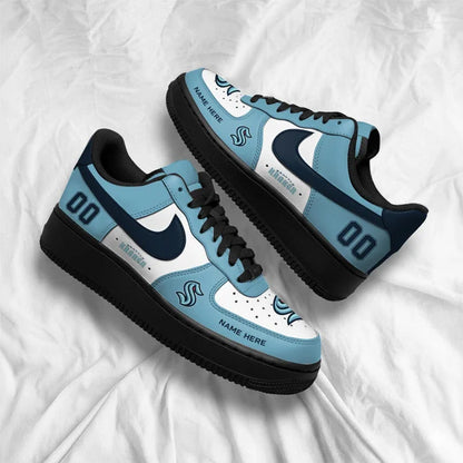 [SUPER SALE] NEW CUSTOMIZED NHL20 STK SEATTLE KRAKEN AF1 SHOES