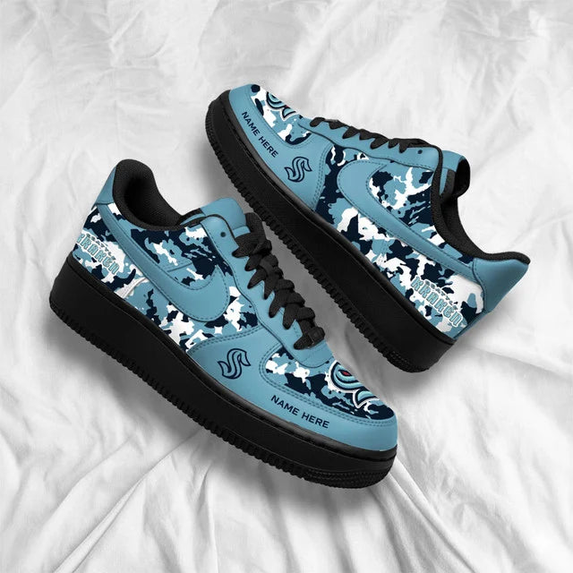 [SUPER SALE] NEW CUSTOMIZED NHL20 STK SEATTLE KRAKEN AF1 SHOES