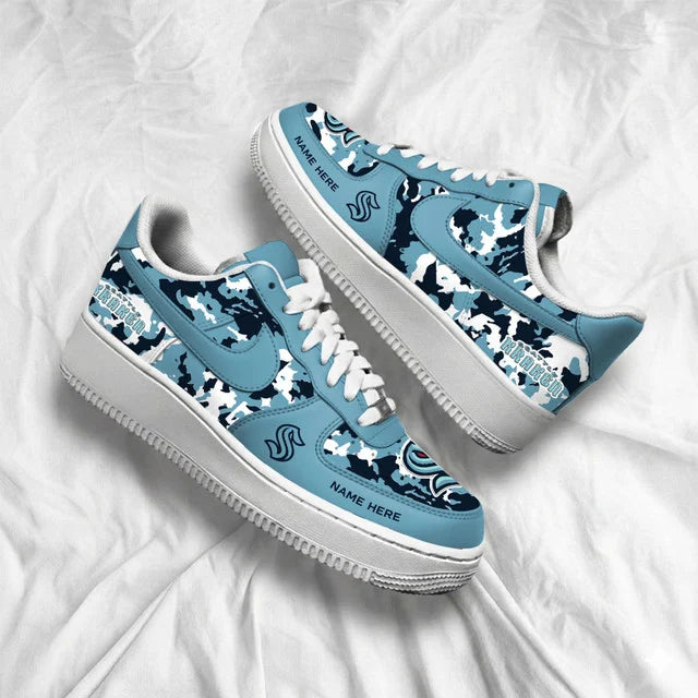 [SUPER SALE] NEW CUSTOMIZED NHL20 STK SEATTLE KRAKEN AF1 SHOES