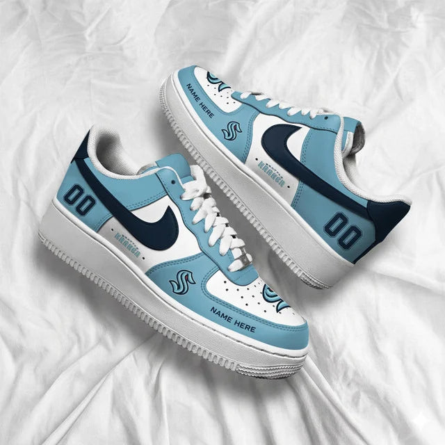 [SUPER SALE] NEW CUSTOMIZED NHL20 STK SEATTLE KRAKEN AF1 SHOES