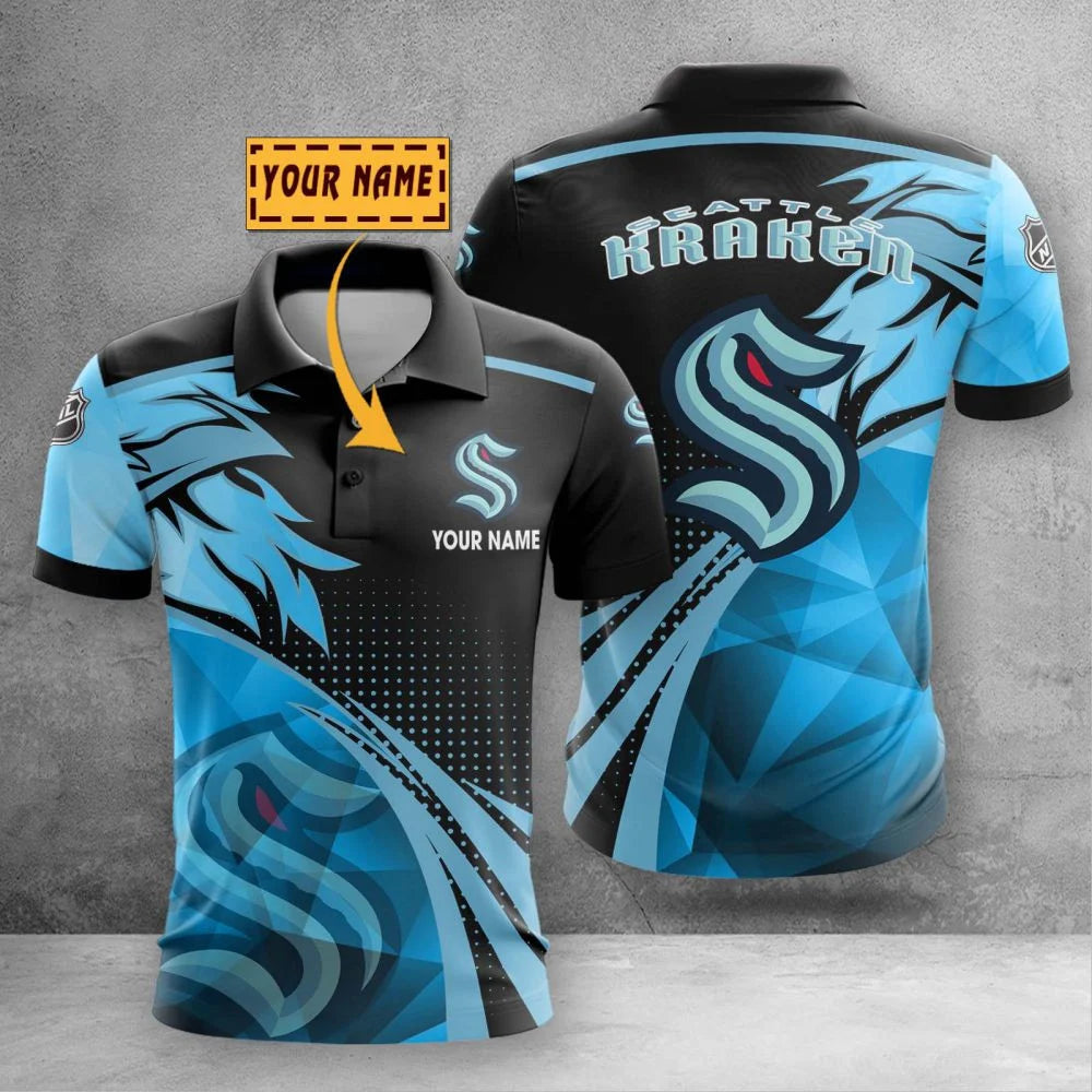 LIMITED EDITION - NEW CUSTOMIZED NHL20 STK SEATTLE KRAKEN POLO SHIRT, ZIP POLO SHIRT & T-SHIRTS