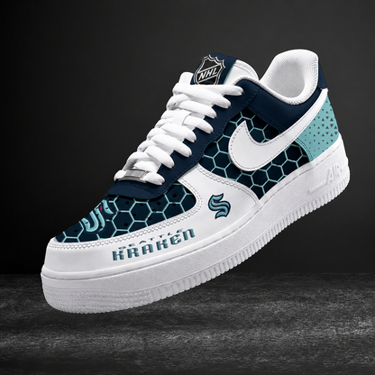 LIMITED EDITION - NEW CUSTOMIZED NHL20 SEATTLE KRAKEN AF1 SHOES