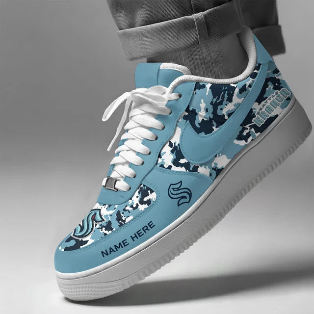 [SUPER SALE] NEW CUSTOMIZED NHL20 STK SEATTLE KRAKEN AF1 SHOES