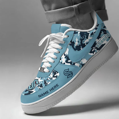 [SUPER SALE] NEW CUSTOMIZED NHL20 STK SEATTLE KRAKEN AF1 SHOES