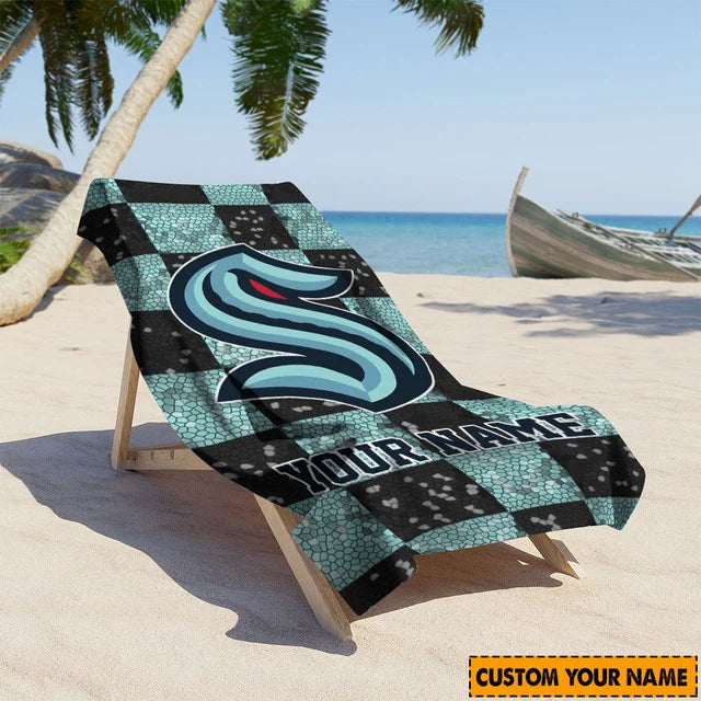 LIMITED EDITION - NEW CUSTOMIZED NHL20 STK SEATTLE KRAKEN BEACH TOWEL FOR FAN