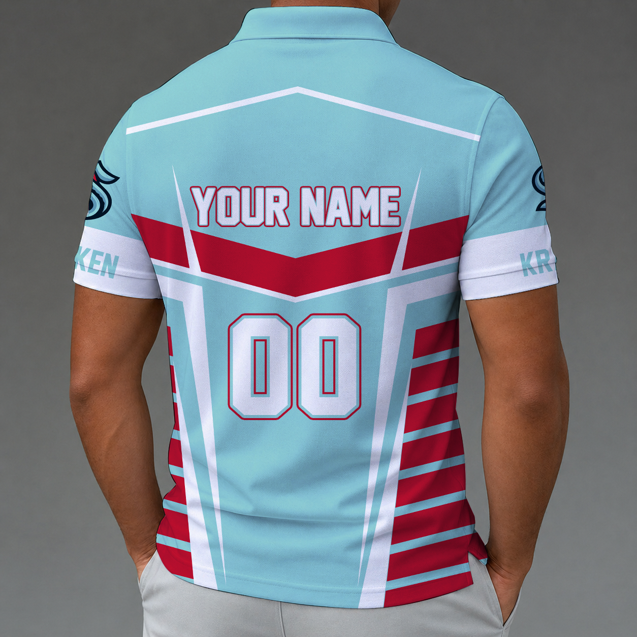 [SUPER SALE] NEW CUSTOMIZED NHL20 STK SEATTLE KRAKEN POLO SHIRT