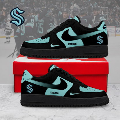 ELITE EDITION - NEW CUSTOMIZED NHL20 SEATTLE KRAKEN AF1 SHOES