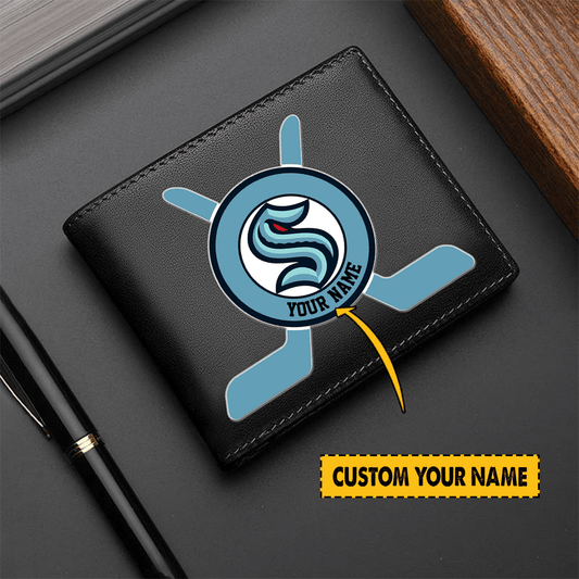 LIMITED EDITION - NEW CUSTOMIZED NHL20 STK SEATTLE KRAKEN LEATHER WALLET