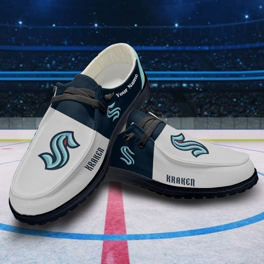 LIMITED EDITION - NEW CUSTOMIZED NHL20 STK SEATTLE KRAKEN PREMIUM LOAFER SHOES