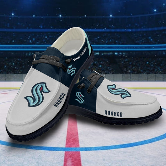 LIMITED EDITION - NEW CUSTOMIZED NHL20 STK SEATTLE KRAKEN PREMIUM LOAFER SHOES
