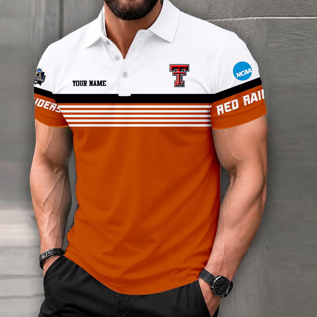 LIMITED EDITION - NEW CUSTOMIZED NCAA CWS20 TRR TEXAS TECH RED RAIDERS POLO SHIRT
