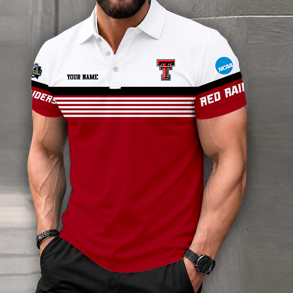 LIMITED EDITION - NEW CUSTOMIZED NCAA CWS20 TRR TEXAS TECH RED RAIDERS POLO SHIRT