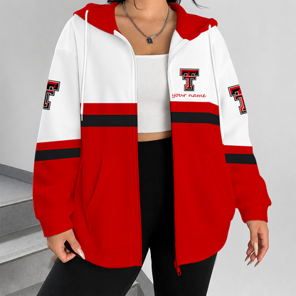 [FAN FAVORITE] NEW CUSTOMIZED NCAA CWS20 TRR TEXAS TECH RED RAIDERS ZIP HOODIE