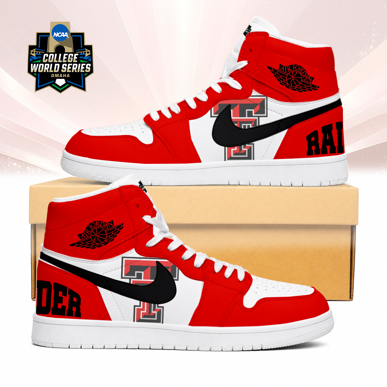 LIMITED EDITION - NEW CUSTOMIZED NCAA CWS20 TRR TEXAS TECH RED RAIDERS AIR JORDAN SNEAKERS