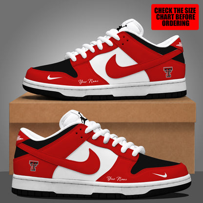 [FAN FAVORITE] NEW CUSTOMIZED NCAA CWS20 TRR TEXAS TECH RED RAIDERS DUNK LOW SHOES