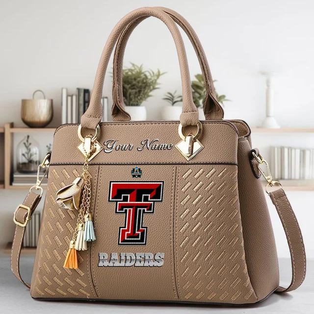 LIMITED EDITION - NEW CUSTOMIZED NCAA CWS20 TRR TEXAS TECH RED RAIDERS ZIP HANDBAG MULTICOLOR