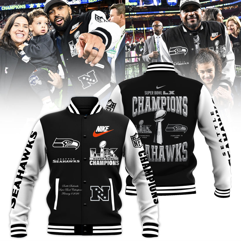 LIMITED EDITION - NEW CUSTOMIZED NFL06 SSH SEATTLE SEAHAWKS CHAMPIONS BASEBALL & BOMBER JACKET 07