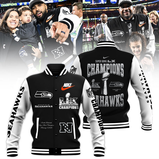 LIMITED EDITION - NEW CUSTOMIZED NFL06 SSH SEATTLE SEAHAWKS CHAMPIONS BASEBALL & BOMBER JACKET 07