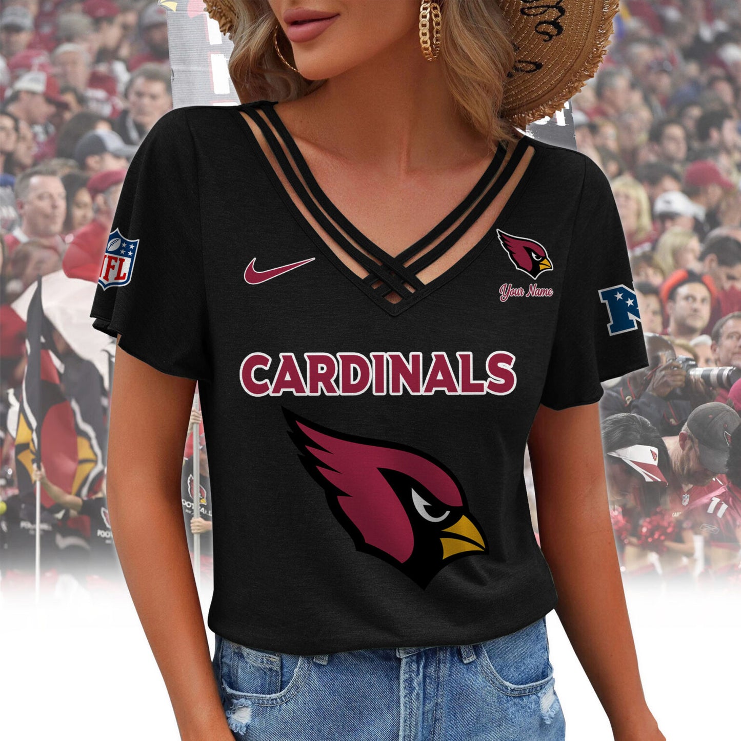 [SPECIAL OFFER] NEW CUSTOMIZED NFL20 ARC ARIZONA CARDINALS V-NECK SHIRT