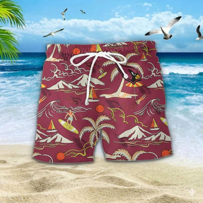 VIRAL EDITION  - NEW CUSTOMIZED NFL20 ARC ARIZONA CARDINALS UNISEX INDEPENDENCE DAY HAWAIIAN SHIRT & SHORTS SET