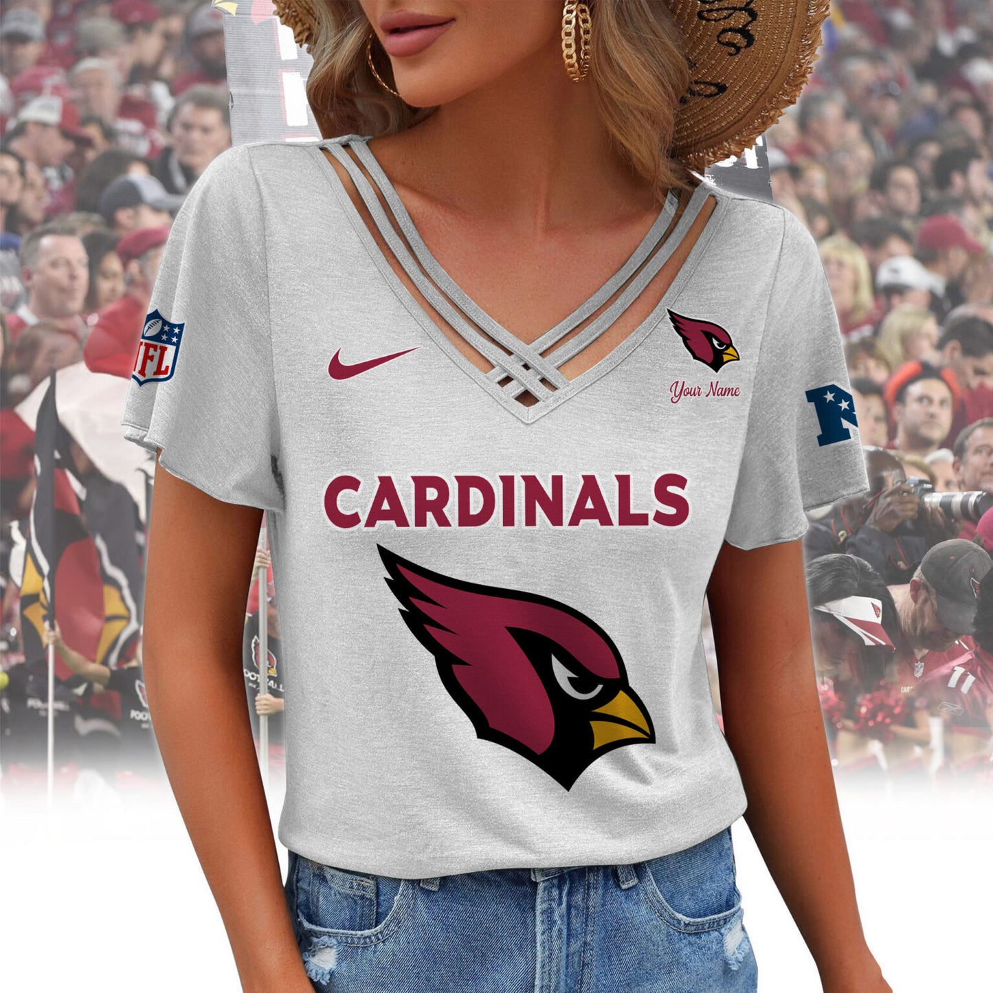 [SPECIAL OFFER] NEW CUSTOMIZED NFL20 ARC ARIZONA CARDINALS V-NECK SHIRT