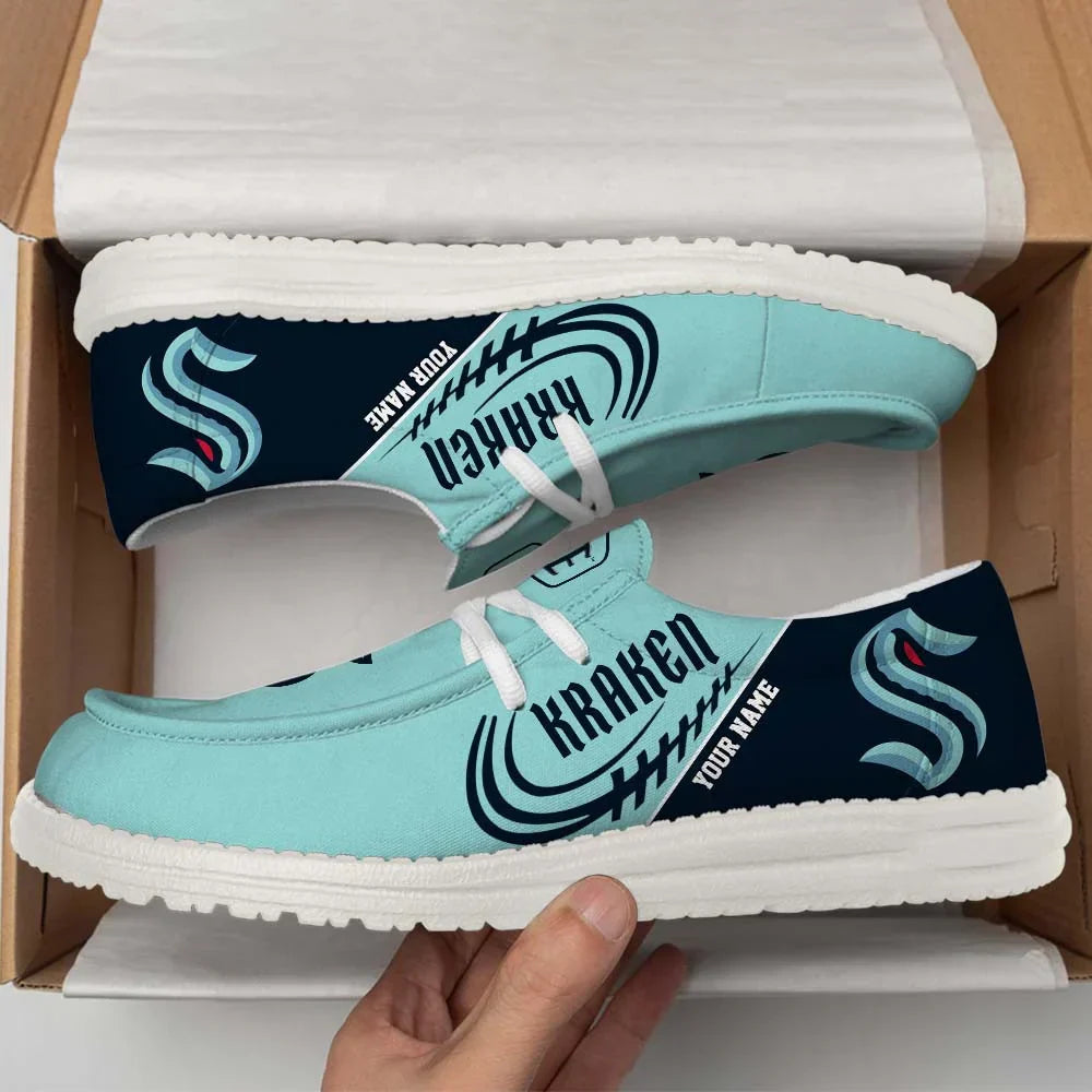 [SUPER SALE] NEW CUSTOMIZED NHL20 STK SEATTLE KRAKEN PREMIUM LOAFER SHOES