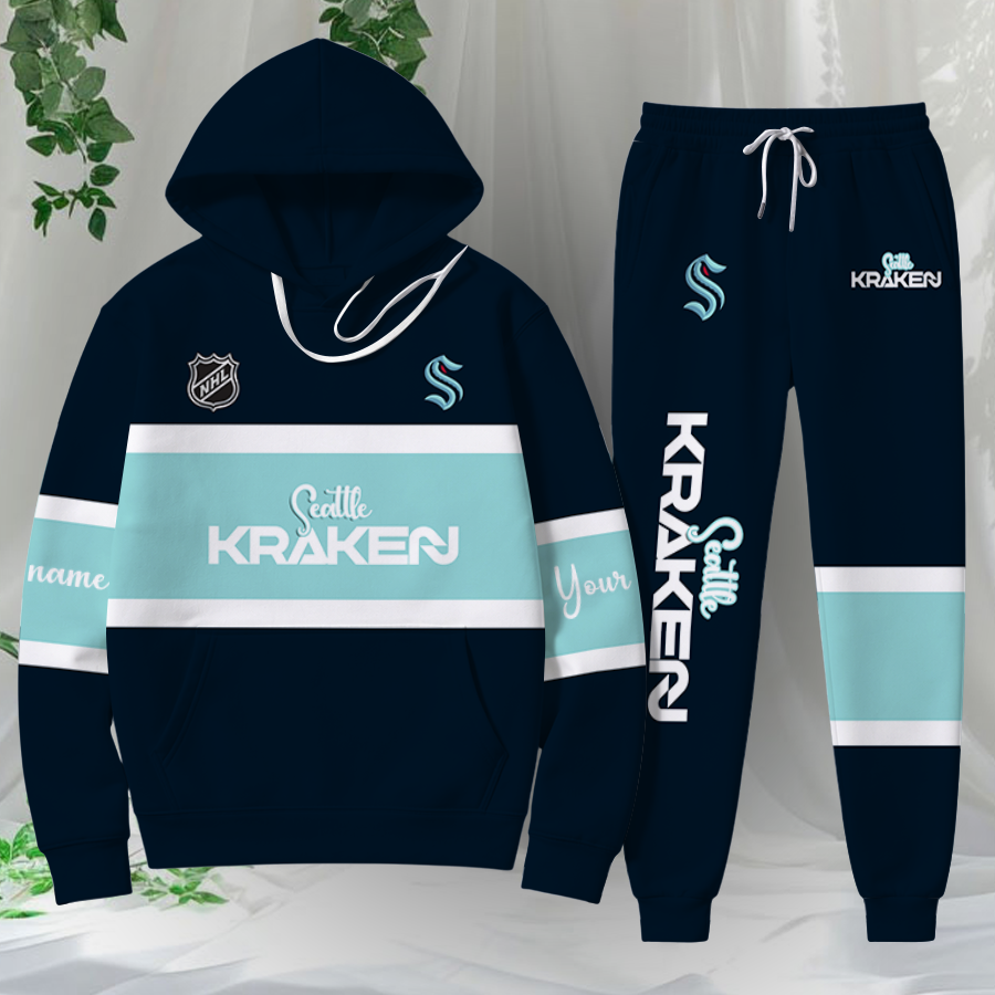 LIMITED EDITION - NEW CUSTOMIZED NHL20 STK SEATTLE KRAKEN HOODIE & SWEATPANTS SET