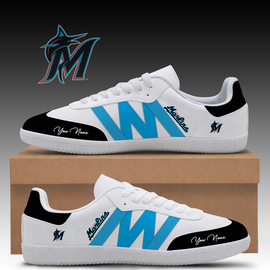 [FLASH SALE] NEW CUSTOMIZED MLB20 MMS MIAMI MARLINS CLASSIC SNEAKERS