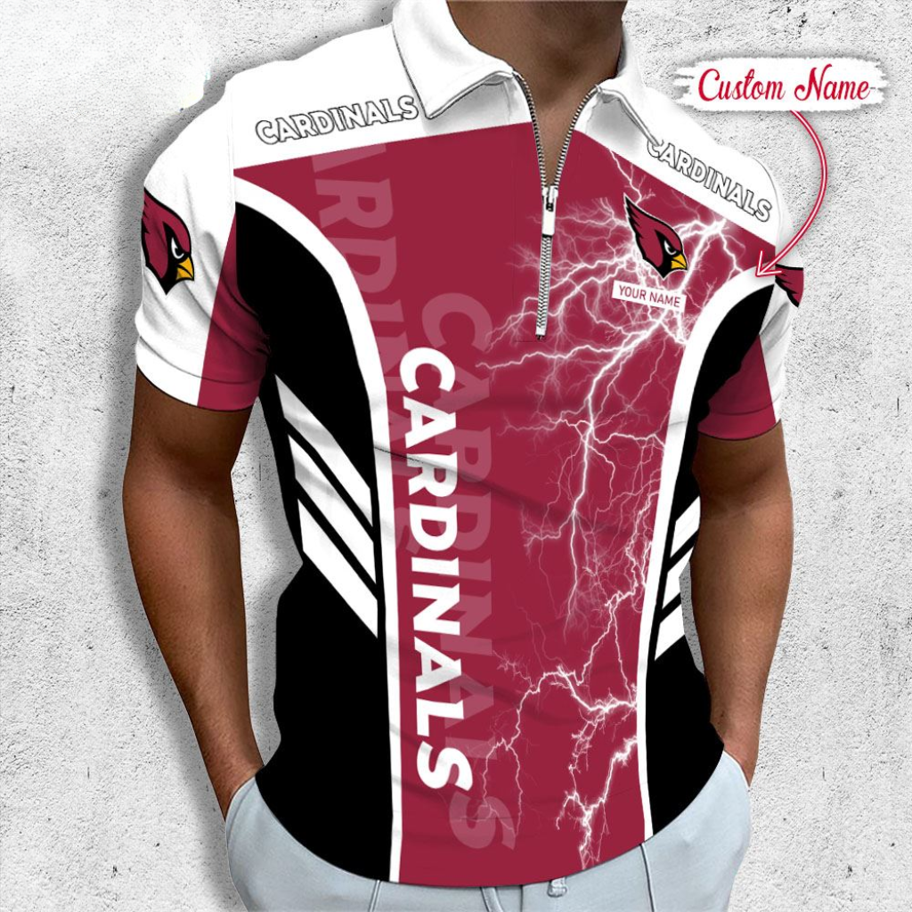 LIMITED EDITION - NEW CUSTOMIZED NFL20 ARC ARIZONA CARDINALS ZIP POLO SHIRT