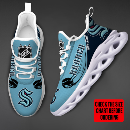 [SUPER SALE] NEW CUSTOMIZED NHL20 STK SEATTLE KRAKEN CLUNKY SNEAKERS