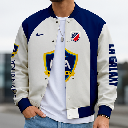 LIMITED EDITION - NEW CUSTOMIZED MLS20 LAG LA GALA SATIN VARSITY & BASEBALL JACKET