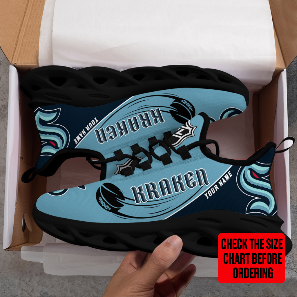 [SUPER SALE] NEW CUSTOMIZED NHL20 STK SEATTLE KRAKEN CLUNKY SNEAKERS