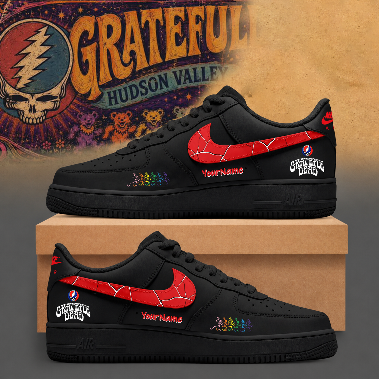 [FAN EXCLUSIVE] NEW CUSTOMIZED GRATEFUL DEAD AF1 SHOES