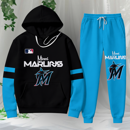 LIMITED EDITION - NEW CUSTOMIZED MLB20 MMS MIAMI MARLINS HOODIE & SWEATPANTS SET