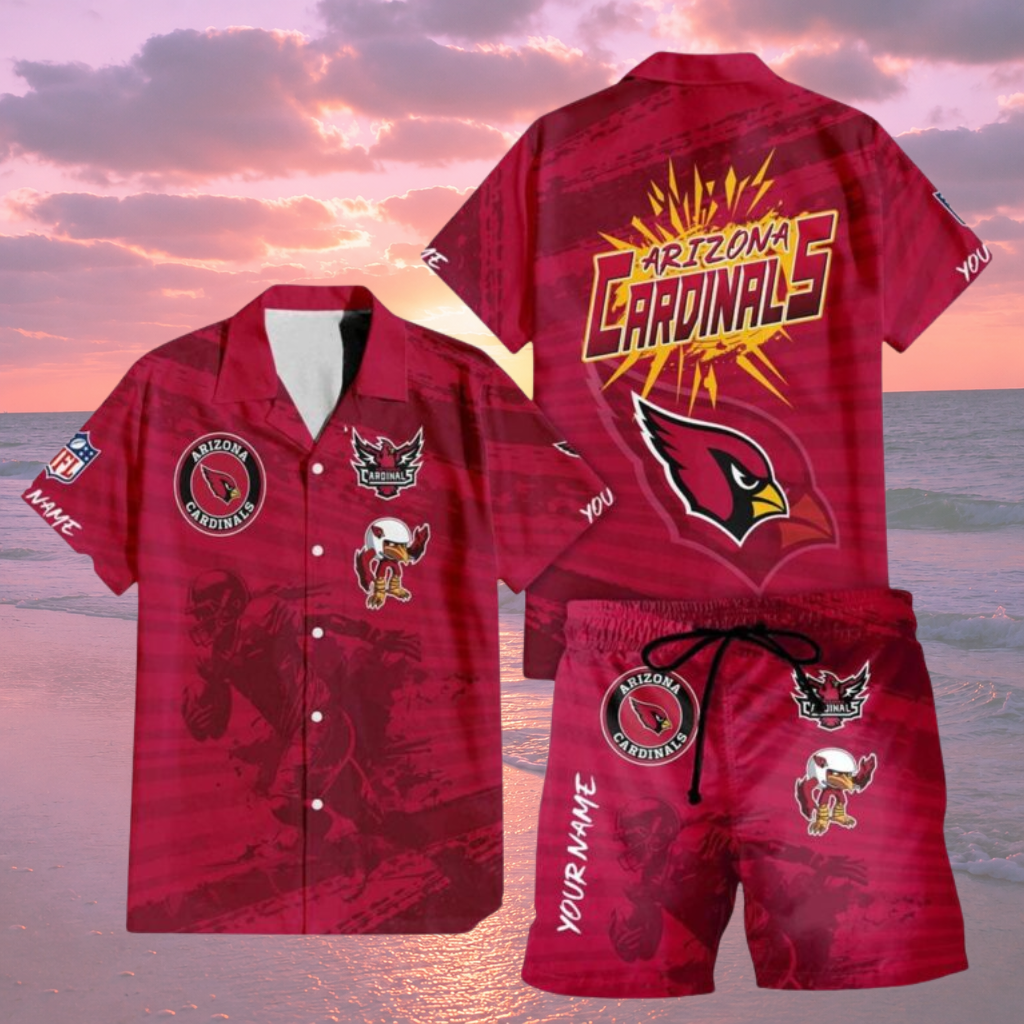 LIMITED EDITION  - NEW CUSTOMIZED NFL20 ARC ARIZONA CARDINALS UNISEX HAWAIIAN SHIRT & SHORTS SET