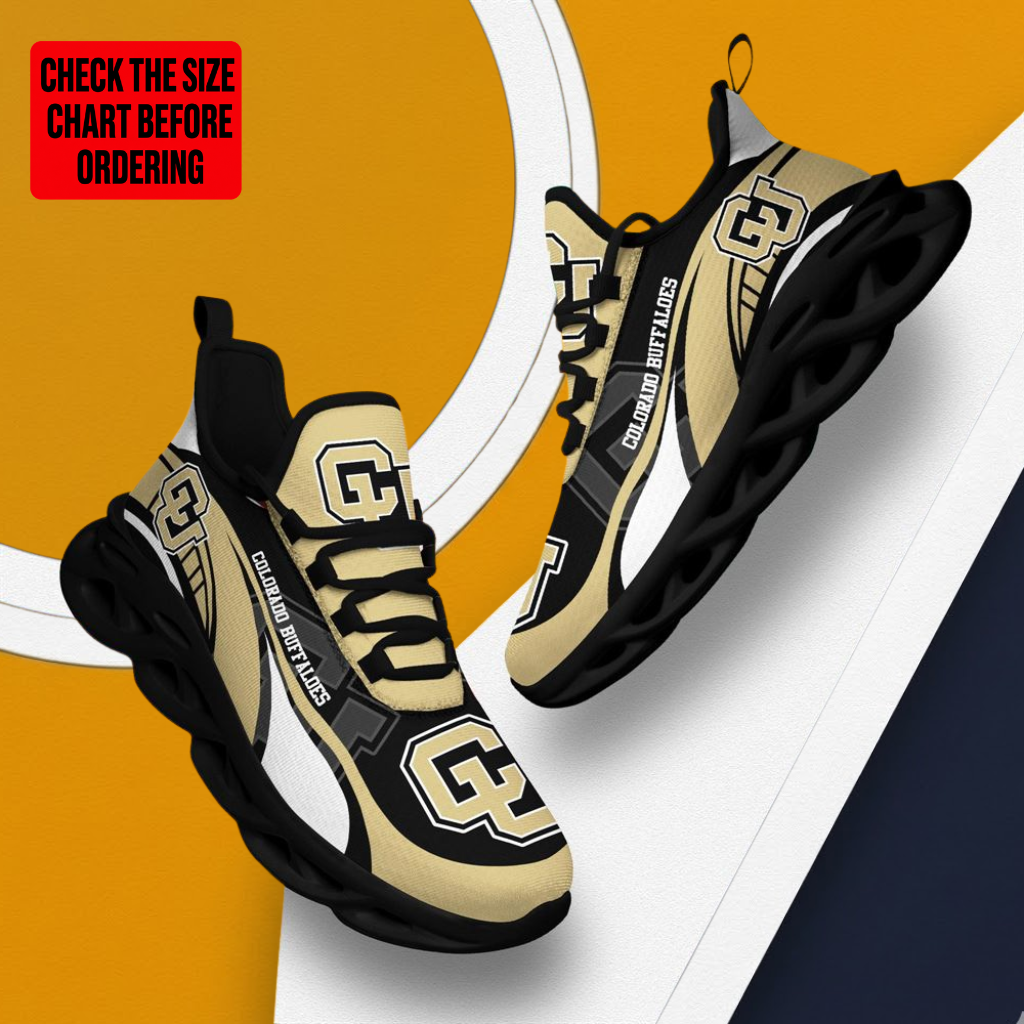 LIMITED EDITION - NEW CUSTOMIZED NCAA FBS20 CRB COLORADO BUFFALOES CLUNKY SNEAKERS