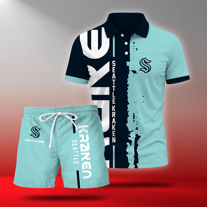 LIMITED EDITION - NEW CUSTOMIZED NHL20 STK SEATTLE KRAKEN POLO & SHORT PANTS SET