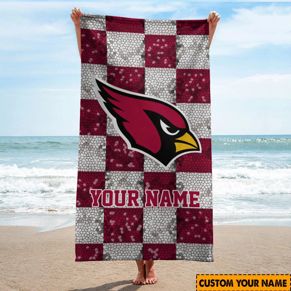 LIMITED EDITION - NEW CUSTOMIZED NFL20 ARC ARIZONA CARDINALS BEACH TOWEL