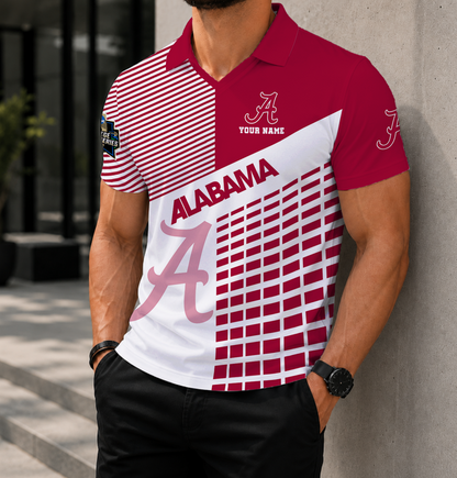 VIRAL EDITION - NEW CUSTOMIZED NCAA CWS21 ABC ALABAMA CRIMSON TIDE POLO SHIRT