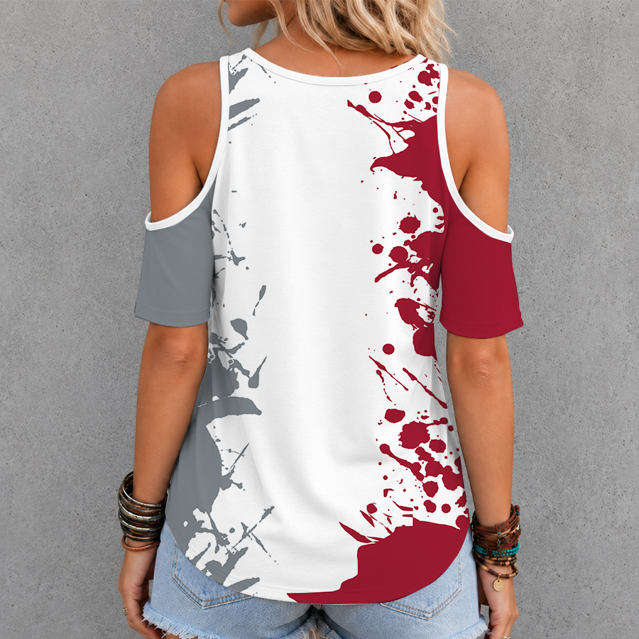 [FAN FAVORITE] NEW CUSTOMIZED NCAA CWS21 ABC ALABAMA CRIMSON TIDE CRISS CROSS V-NECK TOP