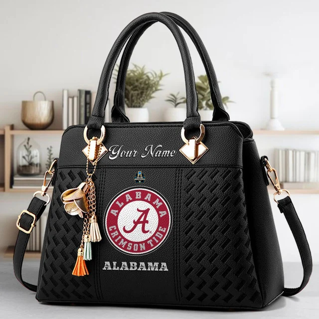 LIMITED EDITION - NEW CUSTOMIZED NCAA CWS21 ABC ALABAMA CRIMSON TIDE ZIP HANDBAG MULTICOLOR