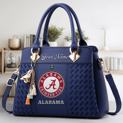 LIMITED EDITION - NEW CUSTOMIZED NCAA CWS21 ABC ALABAMA CRIMSON TIDE ZIP HANDBAG MULTICOLOR