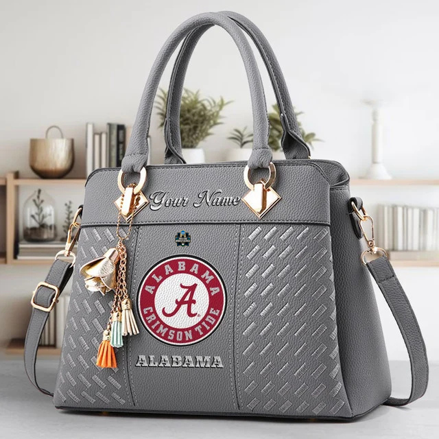 LIMITED EDITION - NEW CUSTOMIZED NCAA CWS21 ABC ALABAMA CRIMSON TIDE ZIP HANDBAG MULTICOLOR