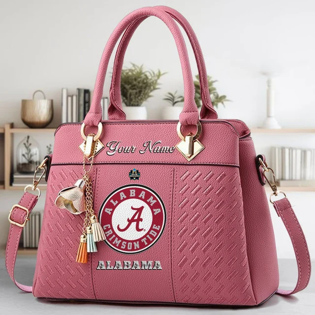 LIMITED EDITION - NEW CUSTOMIZED NCAA CWS21 ABC ALABAMA CRIMSON TIDE ZIP HANDBAG MULTICOLOR