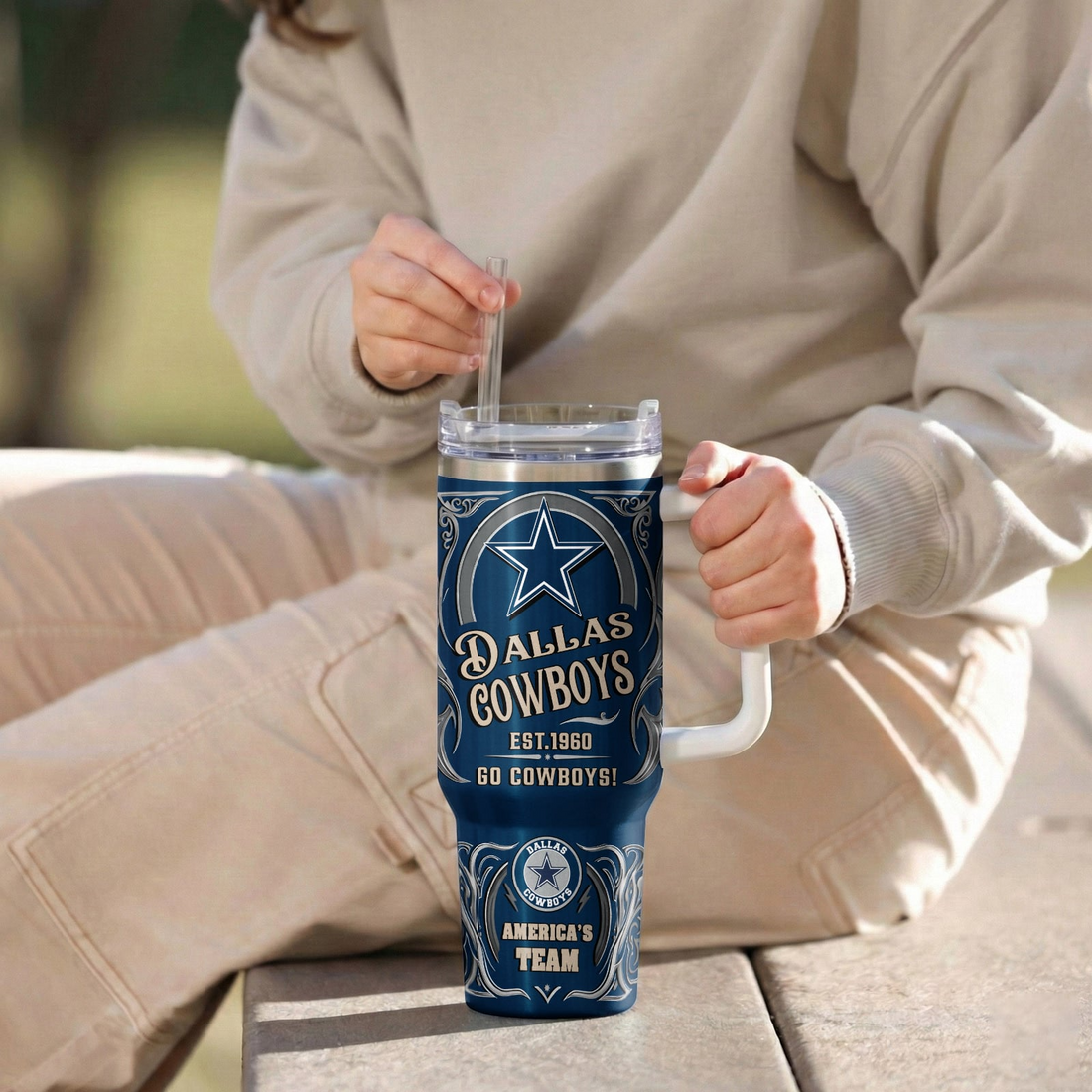LIMITED EDITION - NEW CUSTOMIZED NFL21 DCB DALLAS COWBOYS 40OZ TUMBLER