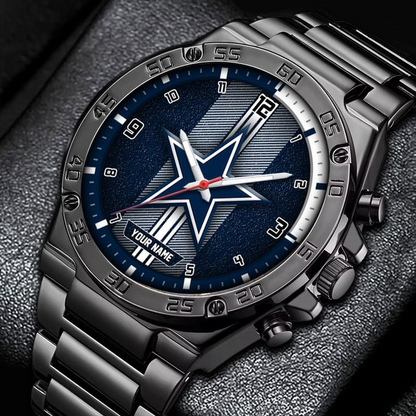 LIMITED EDITION - NEW CUSTOMIZED NFL21 DCB DALLAS COWBOYS LUXURY STAINLESS STEEL WATCH