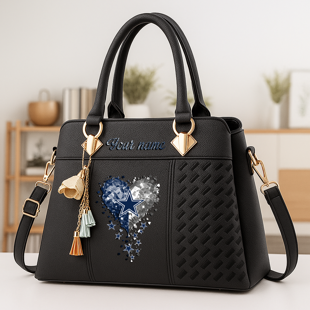 LIMITED EDITION - NEW CUSTOMIZED NFL21 DCB DALLAS COWBOYS ZIP HANDBAG MULTICOLOR